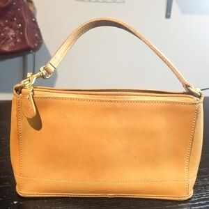 COACH. Tan Leather Mini Handbag